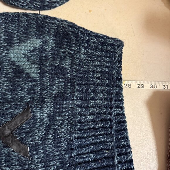 Vintage Pacific Club Chunky Knit Sweater with Leather Trim (L) - Picture 11 of 11